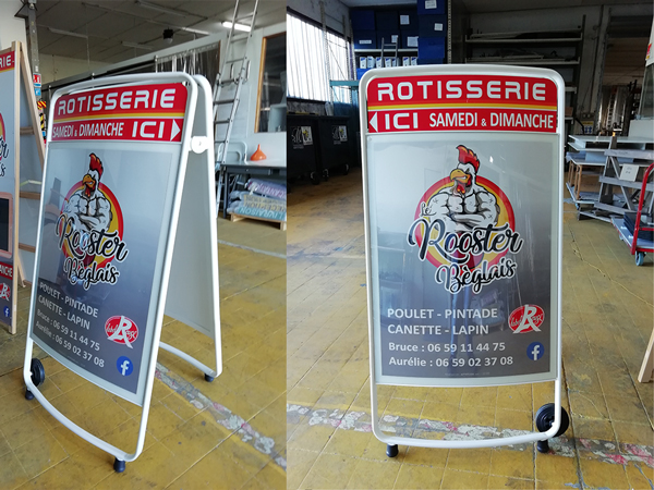 Décoration d'un esquivent pour les rôtisseries "Le Rooster Bèglais"